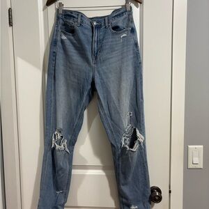 American Eagle Outfitters Ripped Blue Boyfriend Jeans